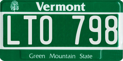 VT license plate LTO798