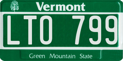VT license plate LTO799