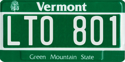 VT license plate LTO801