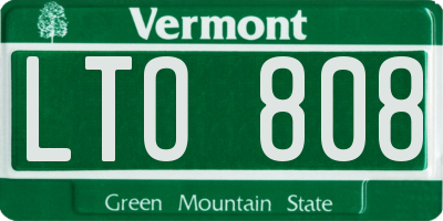 VT license plate LTO808