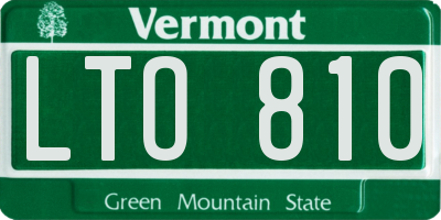 VT license plate LTO810