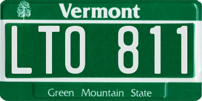VT license plate LTO811