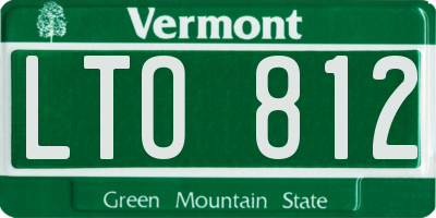 VT license plate LTO812