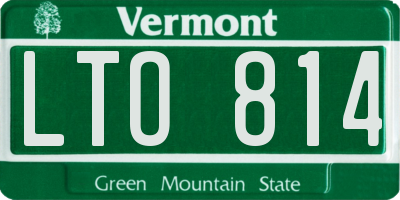 VT license plate LTO814