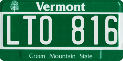 VT license plate LTO816