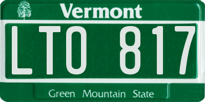 VT license plate LTO817