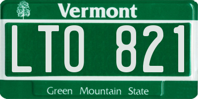 VT license plate LTO821