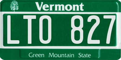 VT license plate LTO827