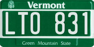 VT license plate LTO831