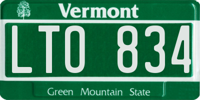 VT license plate LTO834