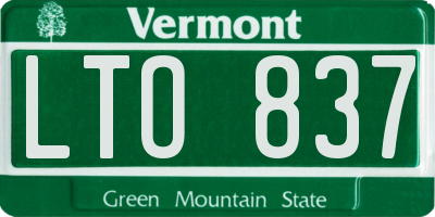 VT license plate LTO837