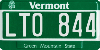 VT license plate LTO844