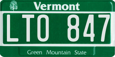 VT license plate LTO847