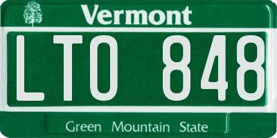 VT license plate LTO848