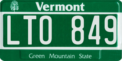 VT license plate LTO849