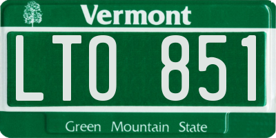 VT license plate LTO851