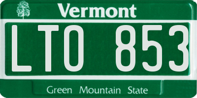 VT license plate LTO853