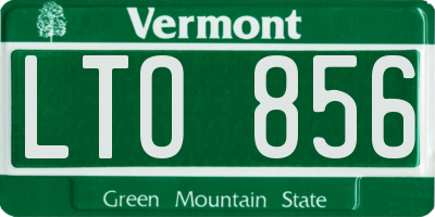 VT license plate LTO856