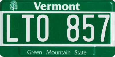 VT license plate LTO857