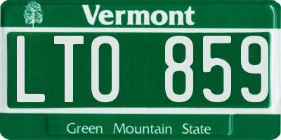 VT license plate LTO859