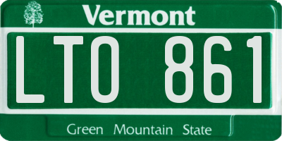 VT license plate LTO861