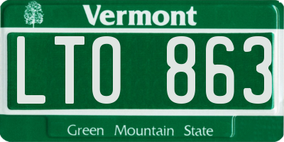 VT license plate LTO863