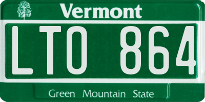 VT license plate LTO864
