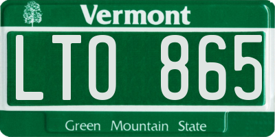 VT license plate LTO865