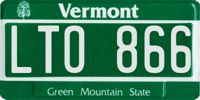 VT license plate LTO866
