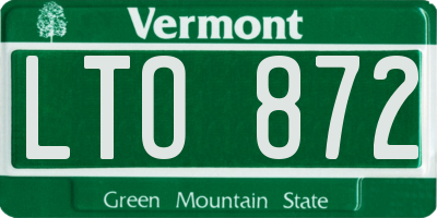 VT license plate LTO872