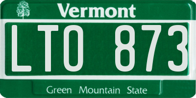 VT license plate LTO873