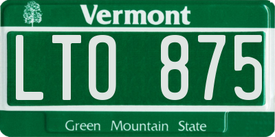 VT license plate LTO875
