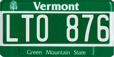 VT license plate LTO876