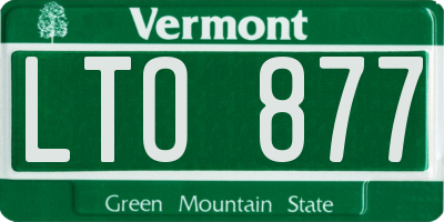 VT license plate LTO877