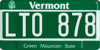 VT license plate LTO878