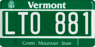 VT license plate LTO881