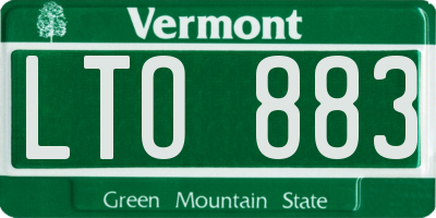 VT license plate LTO883
