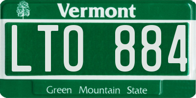 VT license plate LTO884