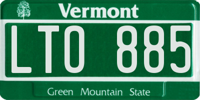 VT license plate LTO885