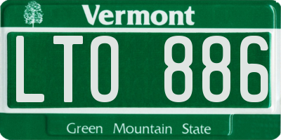 VT license plate LTO886