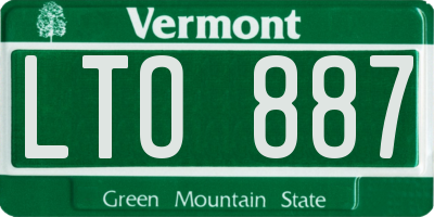 VT license plate LTO887