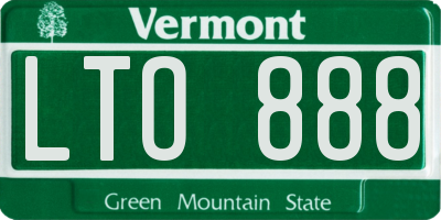 VT license plate LTO888