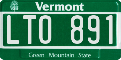 VT license plate LTO891