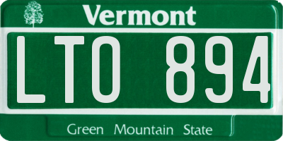 VT license plate LTO894