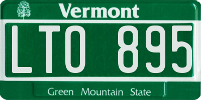 VT license plate LTO895