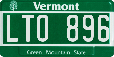 VT license plate LTO896