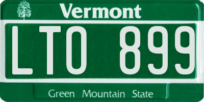 VT license plate LTO899
