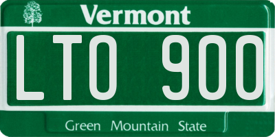 VT license plate LTO900