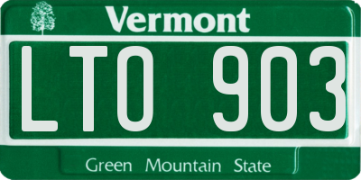 VT license plate LTO903