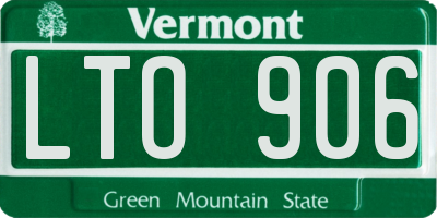 VT license plate LTO906